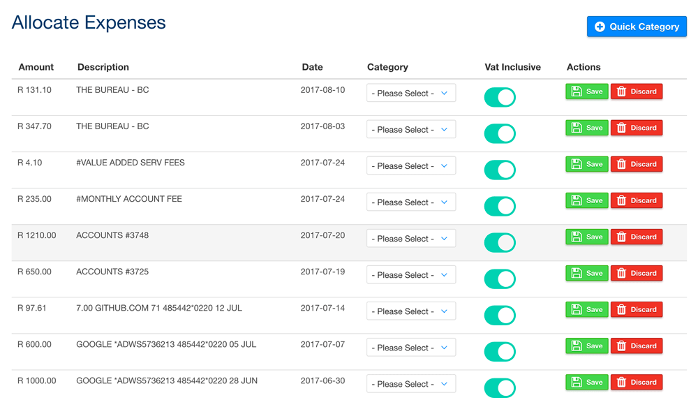 clica bulk expense import