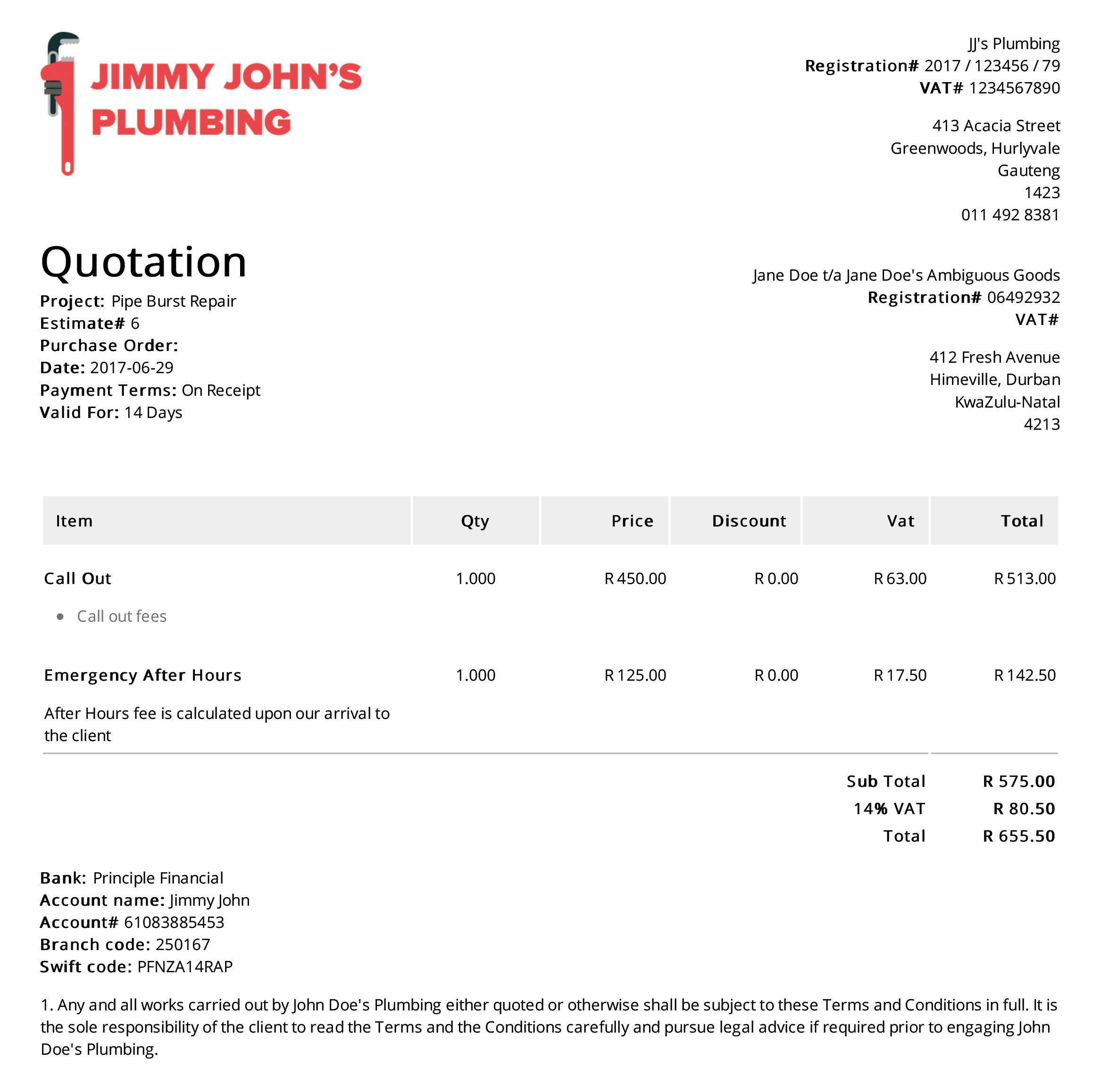 Clica Invoice Template