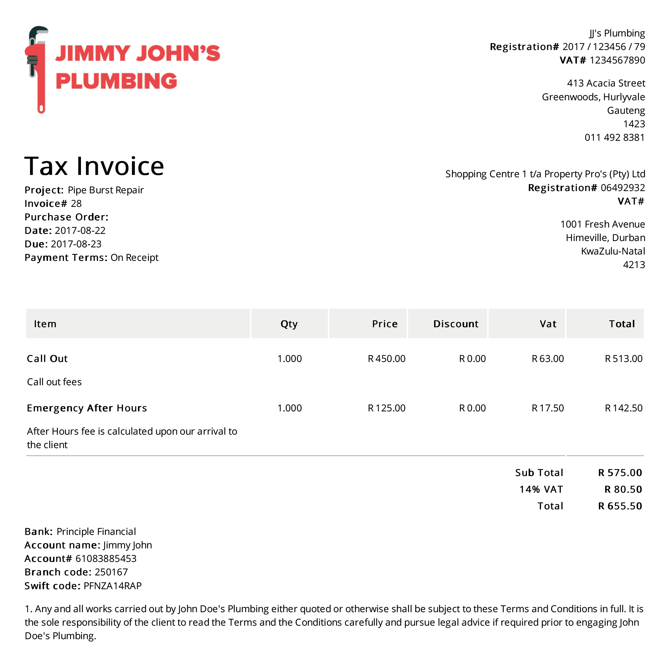 Clica Invoice Template